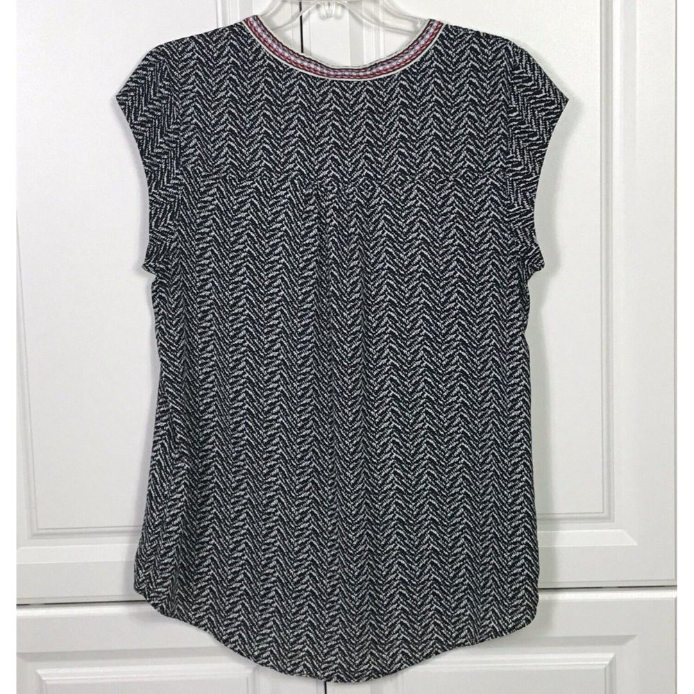 Daniel Rainn Size M Bernal Split Neck Blouse Blac… - image 6